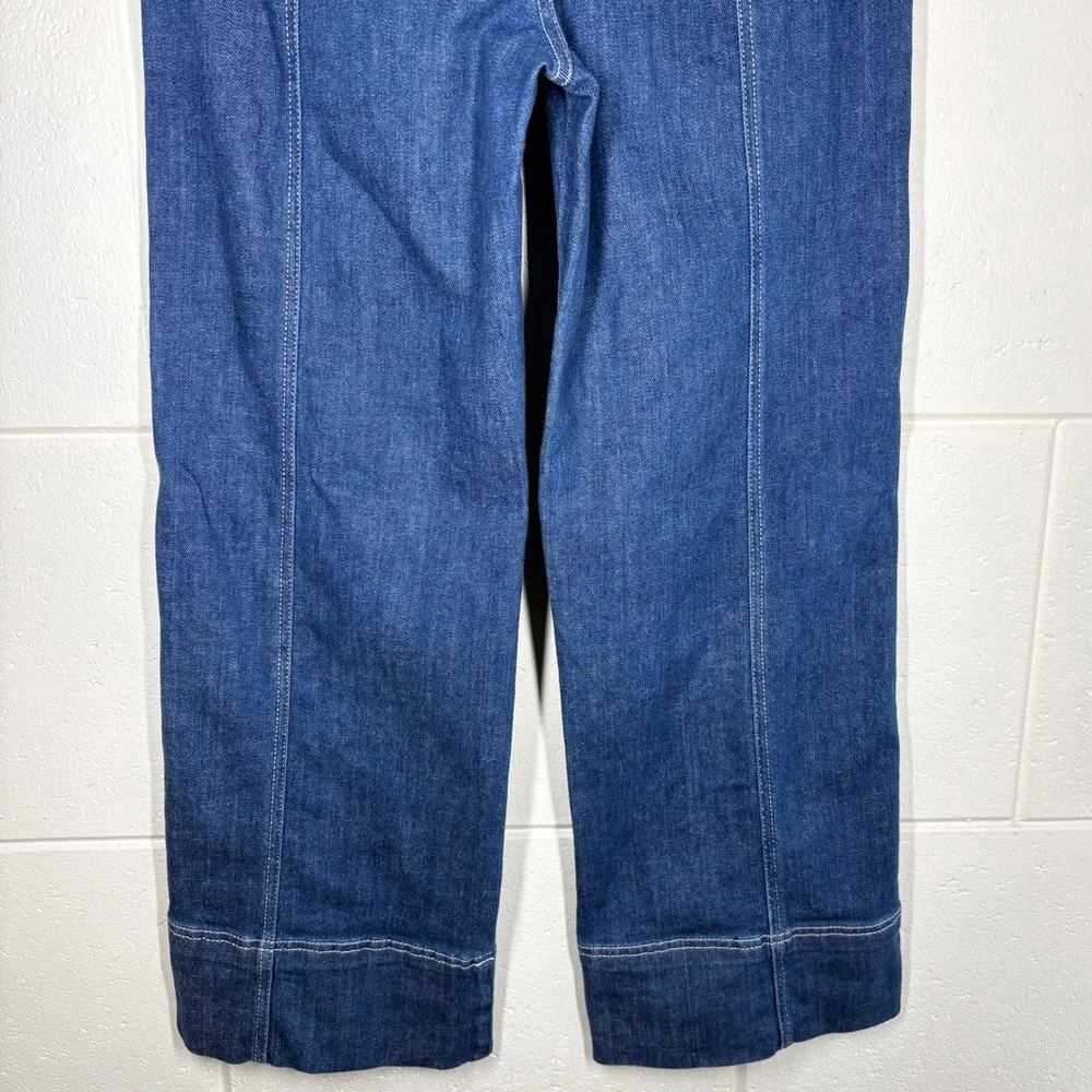 Pilcro Anthropologie Seamed High Rise Wide Leg Jeans Pants Size Petite 27 Dark - Picture 9 of 14